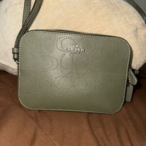 Coach Olive Green Signature Crossbody Camera Bag